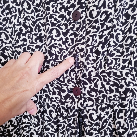 Vintage Warren Black and White Print Dress - Picture 13 of 16